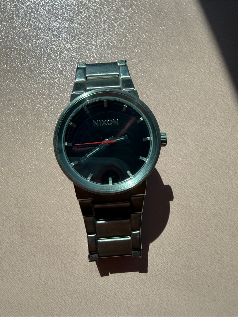 Nixon Shoot to Thrill Stainless Steel Black Dial Watch 100m